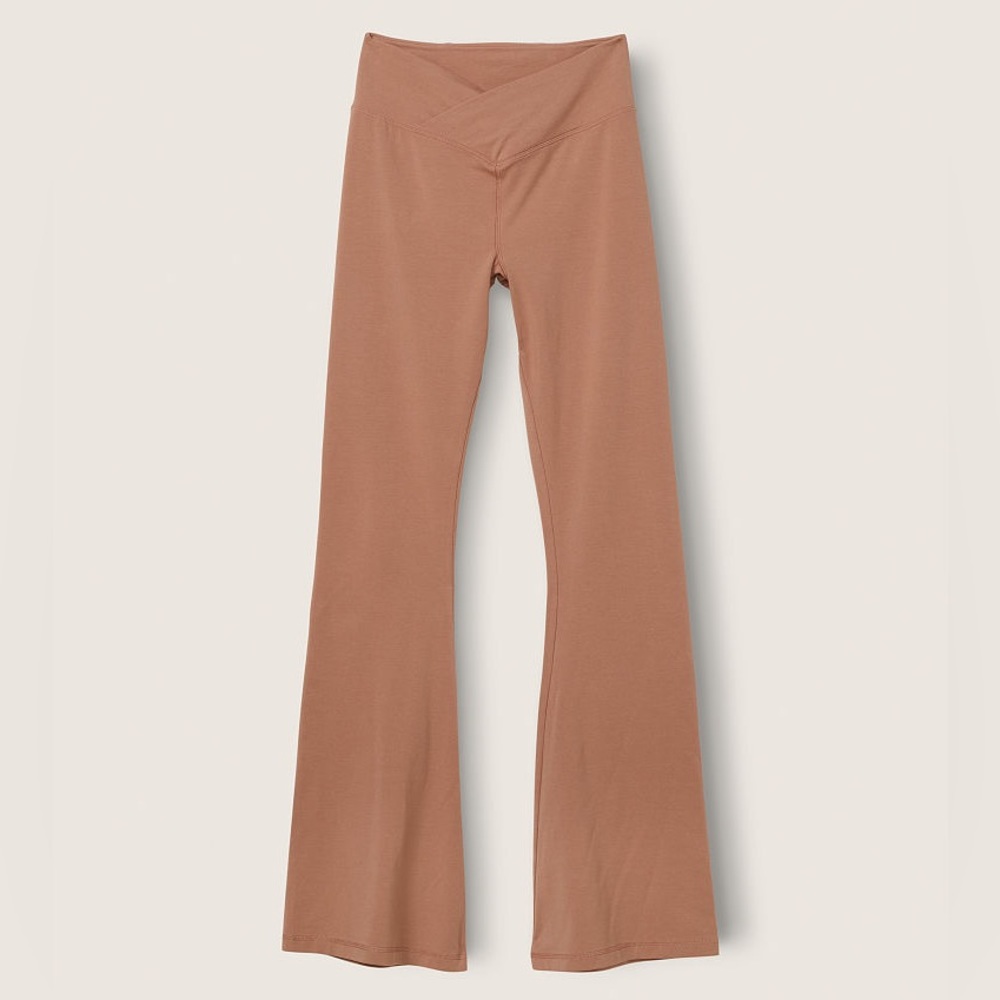 Cotton High-Waist V Crossover Leggings In Full Length